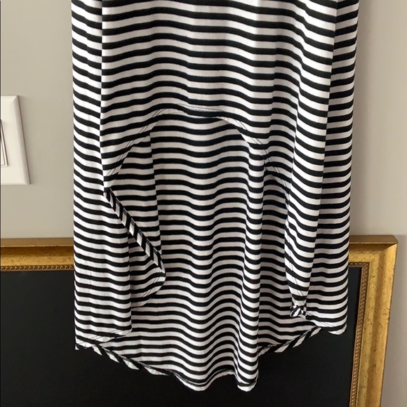 Striped stretch material high low dress - Picture 2 of 2